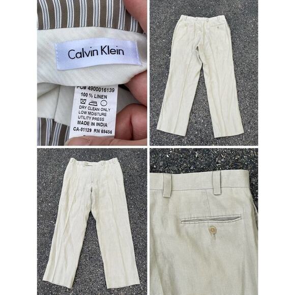 Beachwear Breathable Calvin Klein Linen Trouser 36R Straight-leg Summer Menswear - Picture 1 of 8